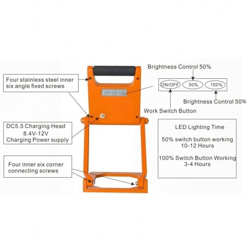 CE & ROHS rechargeable led working light 10w foldable led flood light