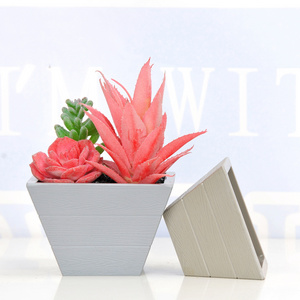 Luxury Artificial Vintage Square Plastic Flower Pot Mold Concrete Cement