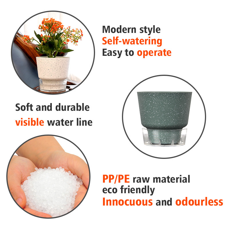 Wholesale Transparent Hydroponic Indoor Vase Planter Bulk Plastic Flower Pots Self Watering Flower Pots