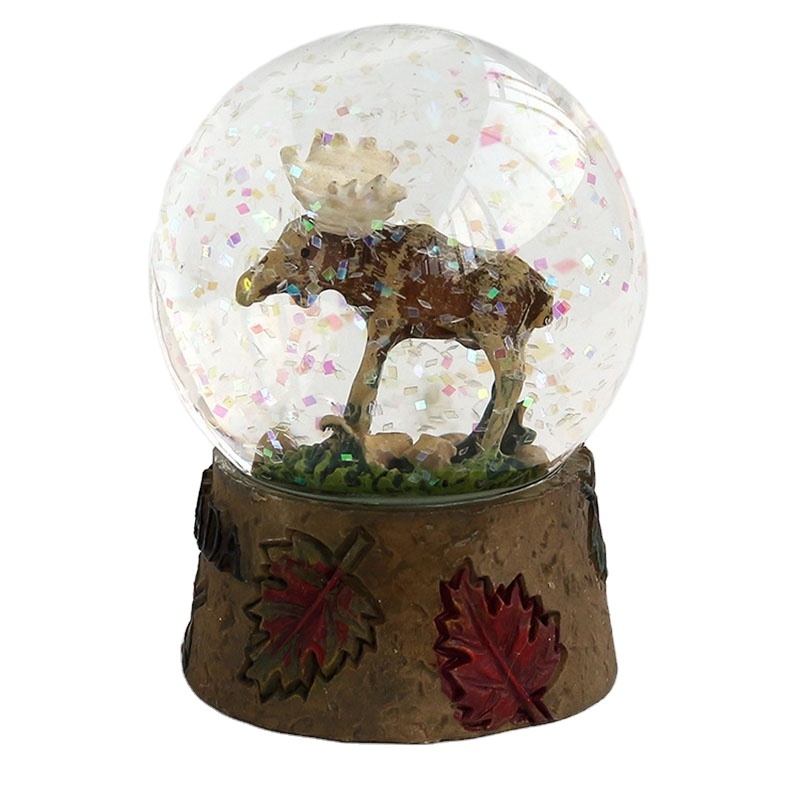 3D Deer Interior Maple Leaf Base Canada Tourism Souvenir Resin Snow Globe Balloon Christmas Decorations Indoor