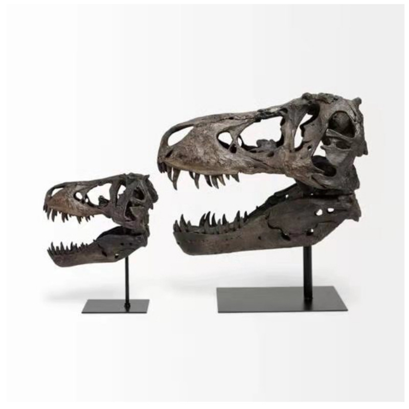 Resin Collectible Jurassic World Park Dinosaur Party Ornament Supplies Fossiles De Dinosaures Skull Head Decor Statue