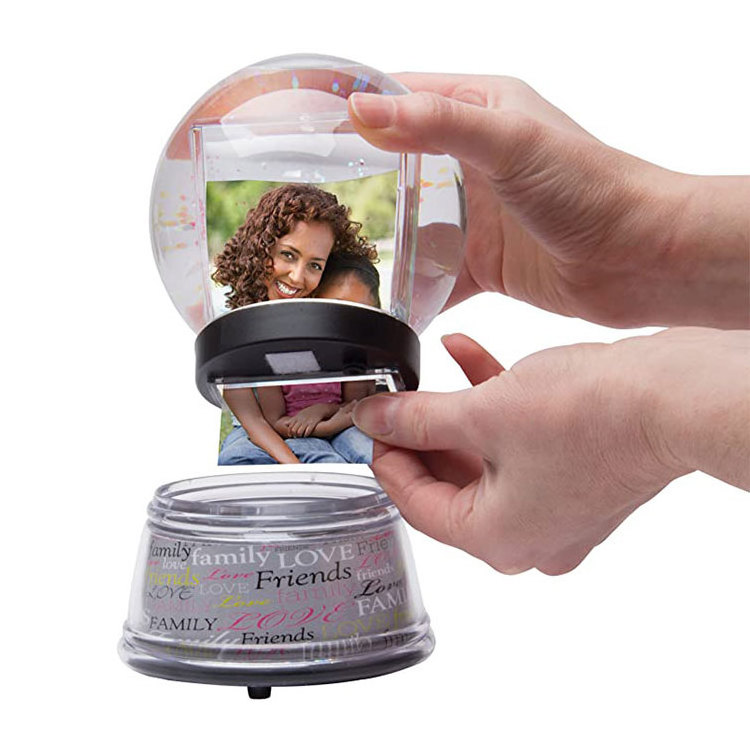 OEM ODM souvenir snow globe hot selling snowball glass crystal ball snow globes with photo insert