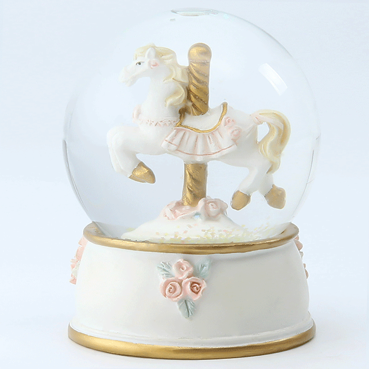 Wholesale Multifunction Snowball Ornaments Resin Custom Snowglobe Internally Carousel