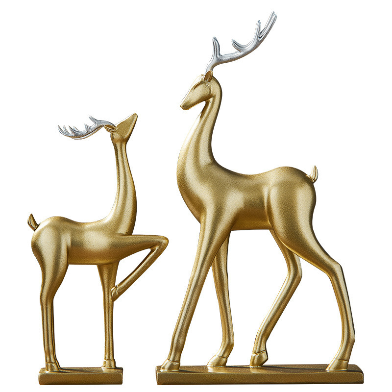 Nordic Style Elk Resin Crafts Sitting Standing Deer Statues Reindeer Figurines Ornaments For Home Decor