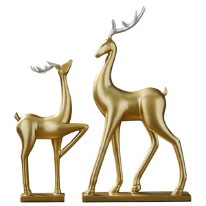 Nordic Style Elk Resin Crafts Sitting Standing Deer Statues Reindeer Figurines Ornaments For Home Decor