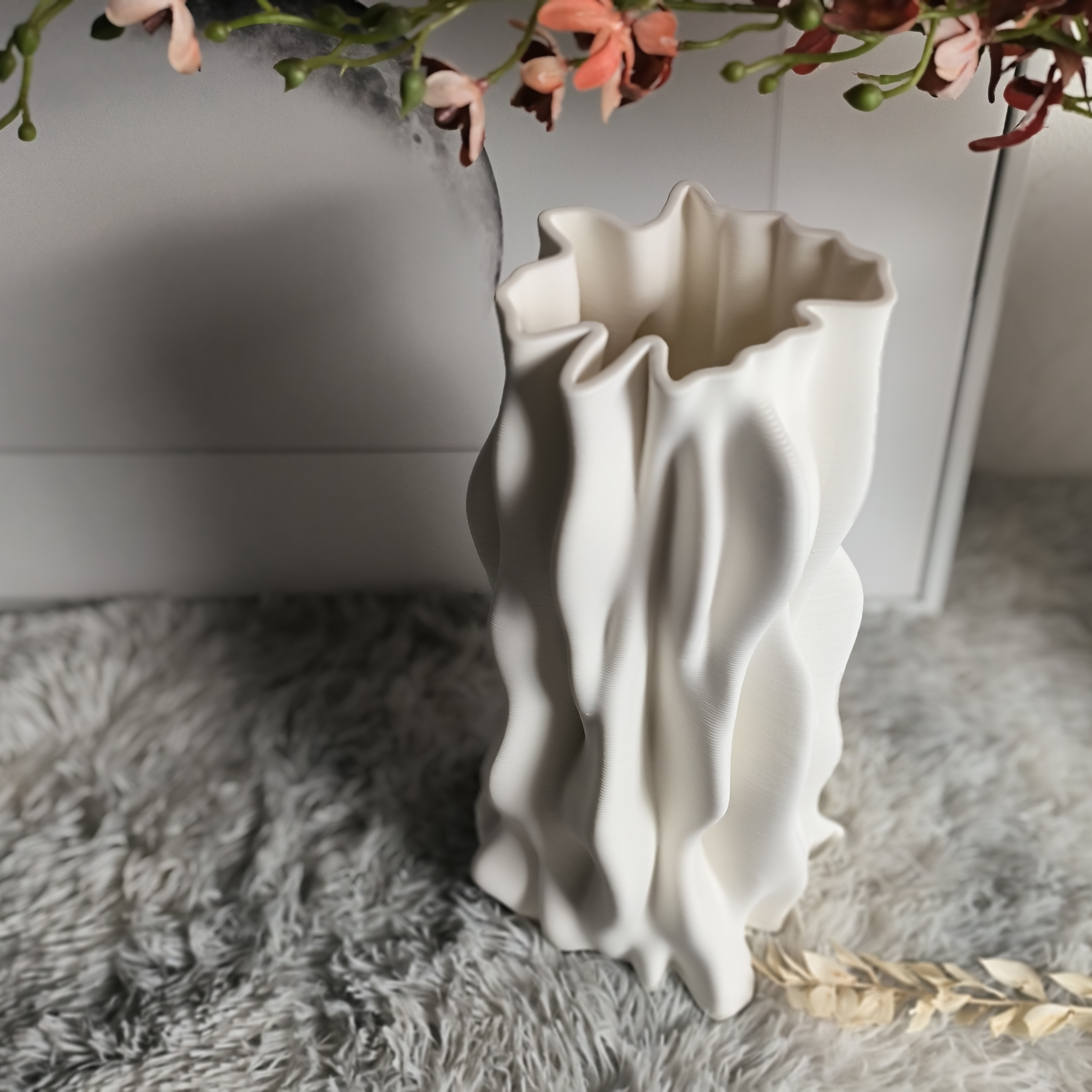 3D Ceramic Printed Vase Irregular Line Art Decorative Vase Floor Vase large Home Decor