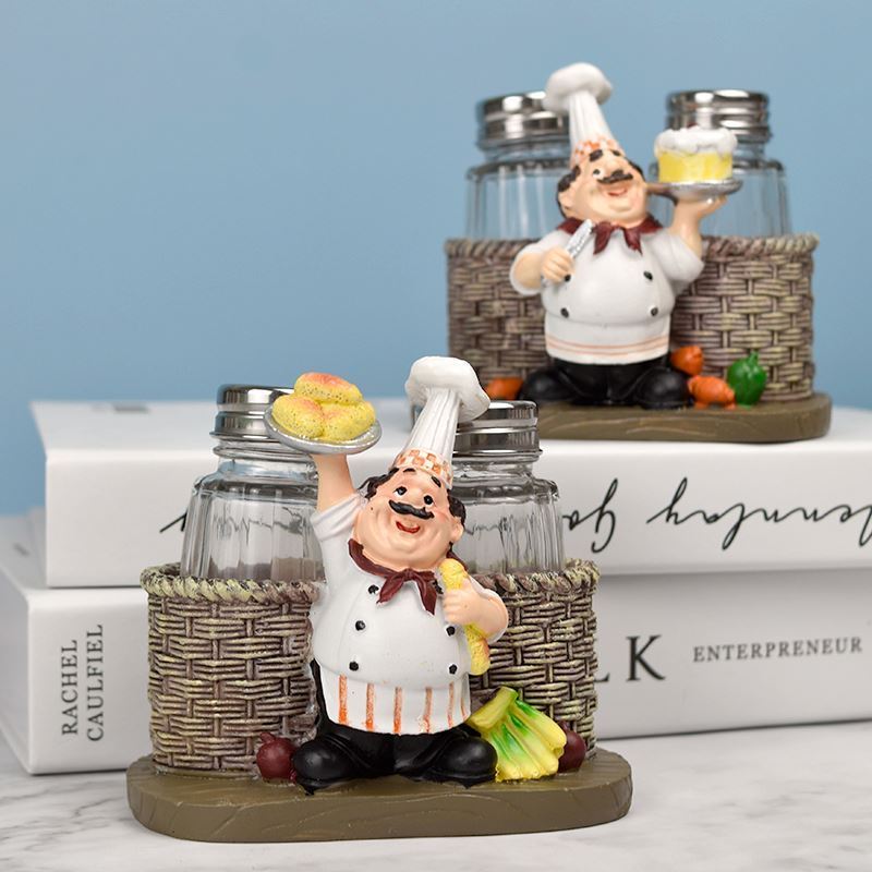 Resin Chef Figure Decor Kitchen Room Ornament Cook Statues For Decoration Factory Direct Sales Chef Resin Crafts Ornaments