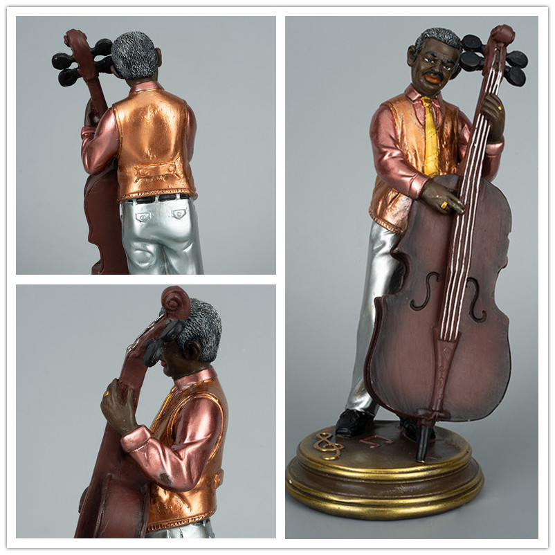 Custom Decoration Blue Musician Statues Band Jazz Black Statues Jazz Band Musci Black Artists Jazz Band Customize Statues