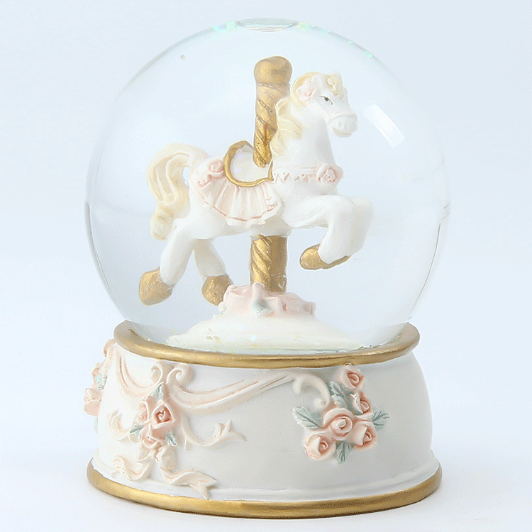 Wholesale Multifunction Snowball Ornaments Resin Custom Snowglobe Internally Carousel