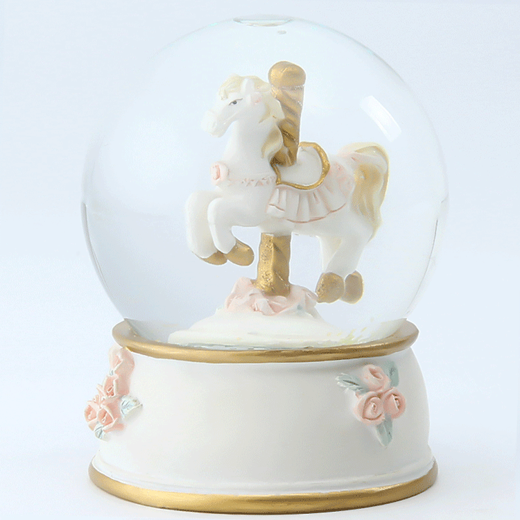 Wholesale Multifunction Snowball Ornaments Resin Custom Snowglobe Internally Carousel