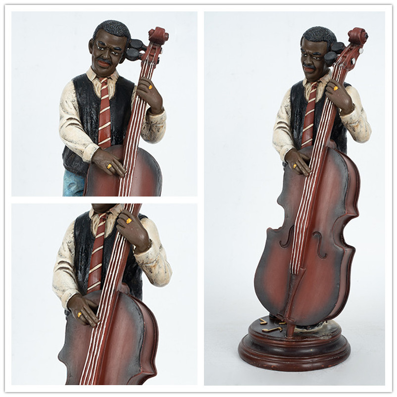 Custom Decoration Blue Musician Statues Band Jazz Black Statues Jazz Band Musci Black Artists Jazz Band Customize Statues