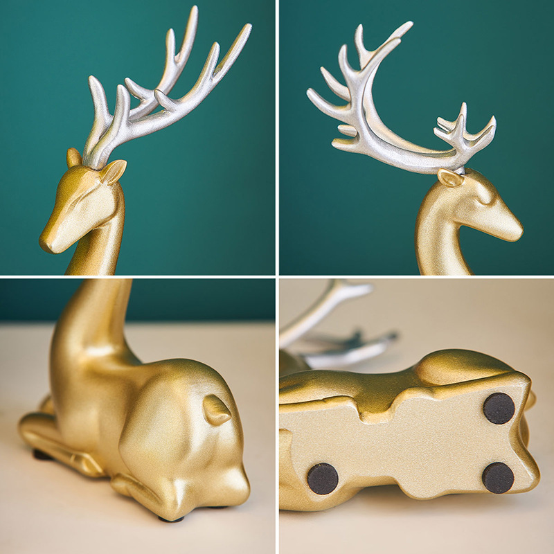 Nordic Style Elk Resin Crafts Sitting Standing Deer Statues Reindeer Figurines Ornaments For Home Decor