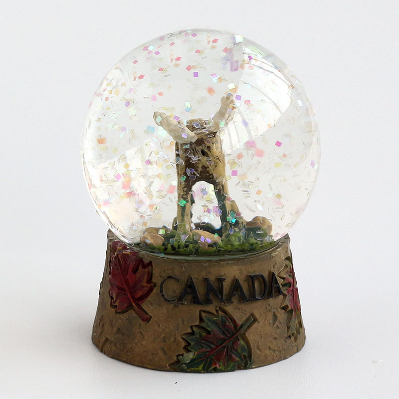 3D Deer Interior Maple Leaf Base Canada Tourism Souvenir Resin Snow Globe Balloon Christmas Decorations Indoor