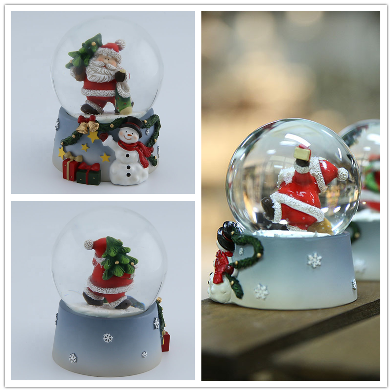 Jiayi Craft Wholesale-Diy-Snow-Globe Santa Claus Snow Globe Kit Custom Christmas Figurine Snow Globe