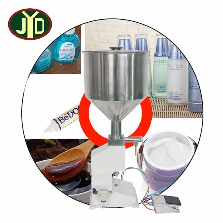 JYD 5-50ml Pneumatic Small Dose Liquid Paste Pneumatic QuantitativeSmall Scale Toothpaste Honey Shampoo Lotion Filling Machine