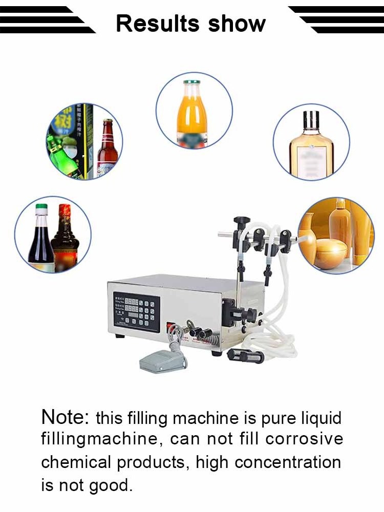 JYD Cheap Price Double Nozzles GFK-280 Digital Control Water Syrup Perfume Carbonated Drinks Essential Oil Filling Machine