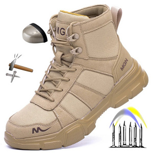 48 Plus Size Platform Non Slip Work Safety Boots Men Steel Toe Cap Anti-smash Sneakers Shoes Anti Puncture Security Boots