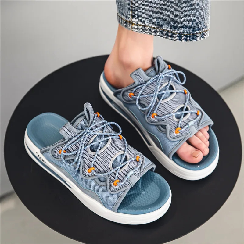 Men's 2024 Summer Sandals Outdoor Thick Sole Versatile Beach Anti slip Air Cushion Shoes New Men's Brand DesignerFashionSlippers