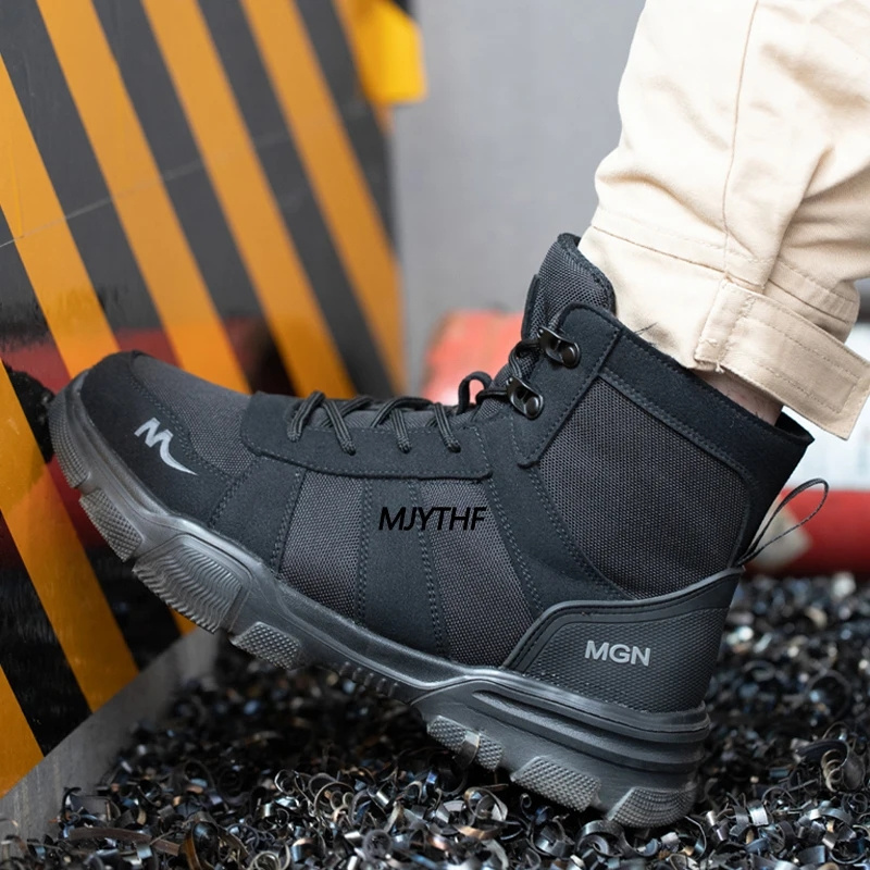 48 Plus Size Platform Non Slip Work Safety Boots Men Steel Toe Cap Anti-smash Sneakers Shoes Anti Puncture Security Boots