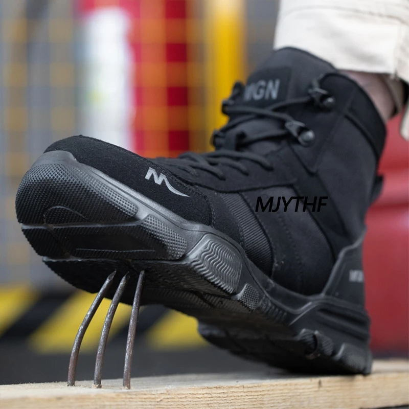 48 Plus Size Platform Non Slip Work Safety Boots Men Steel Toe Cap Anti-smash Sneakers Shoes Anti Puncture Security Boots