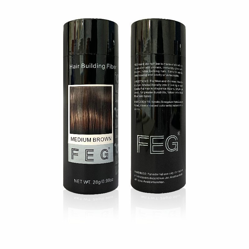 28g FEG Keratin Hair Building Fibers 9 Colors Hair Full thick Hair Loss concealer FIber Spray Applicator for Instantly Fuller