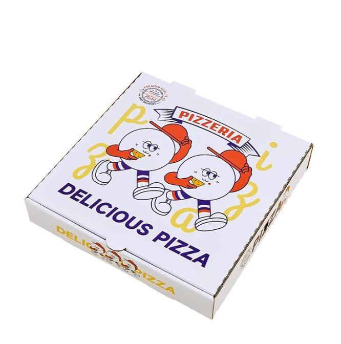 Wholesale Custom Printing White Corrugated Pizza Packing Paper Carton Box