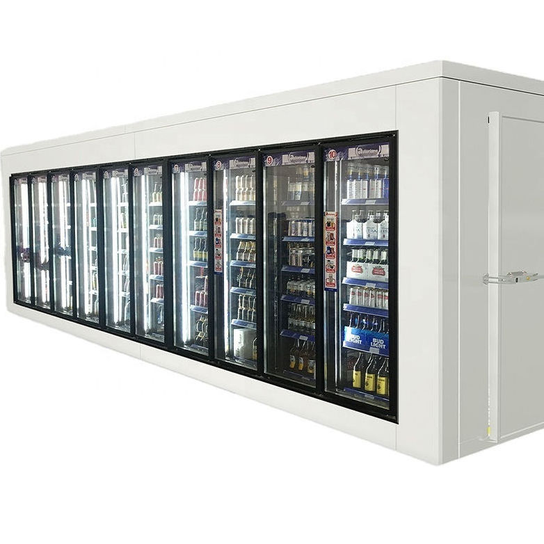 Walk in cooler Beer cave to USA beer cooler unit  bear walk in cooler with 10 display doors