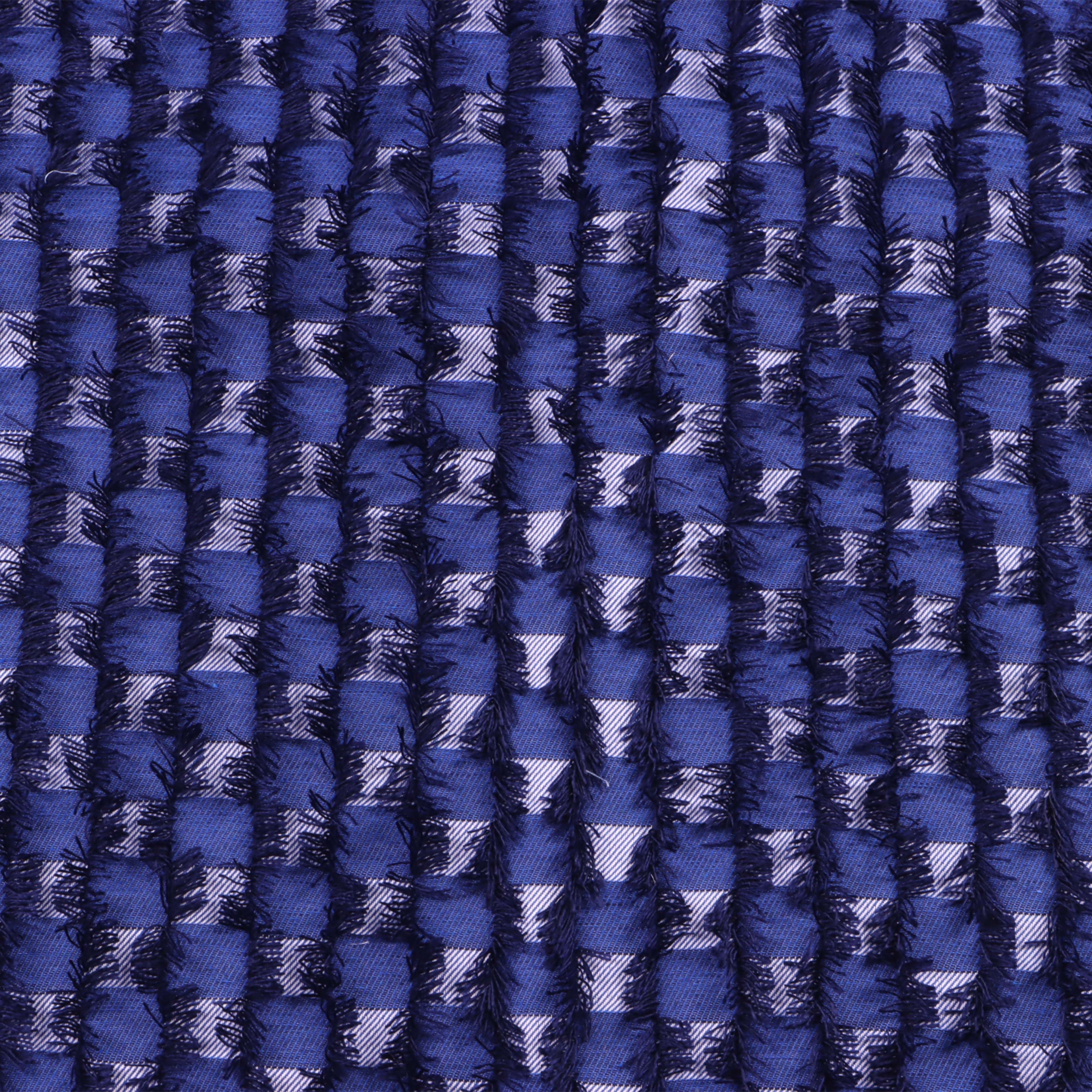 Jia Yi New Designs Customized 75D Blue White Plaid Check Tassel Fabric Polyester Terylene/Cotton Woven Fabric