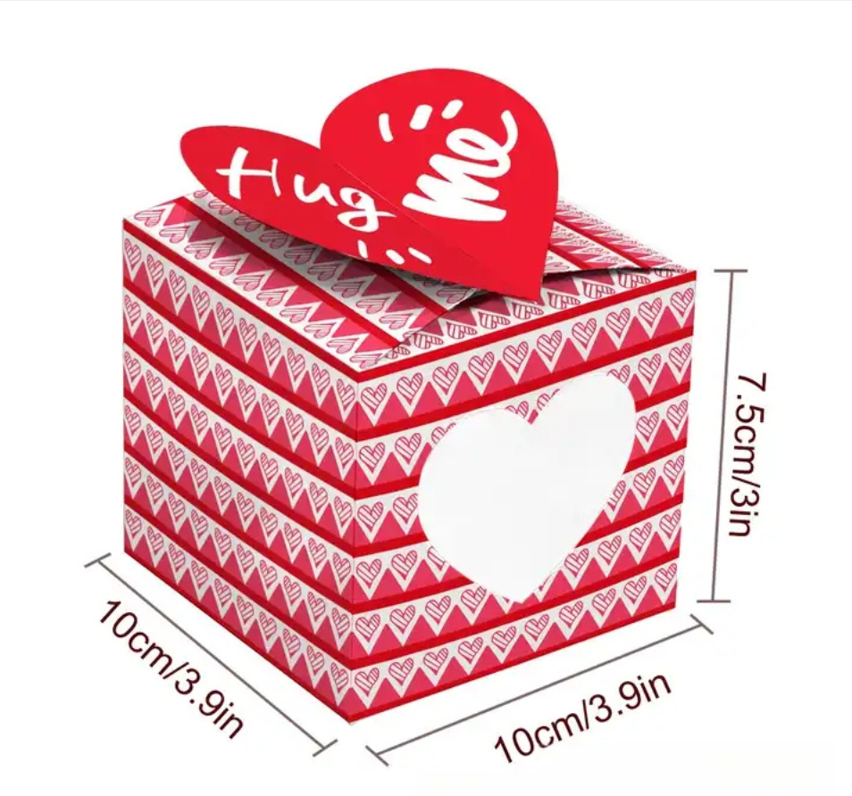 Foldable heart-shaped gift box popular in Europe and America, love printed cookie box, Christmas chocolate candy gift box