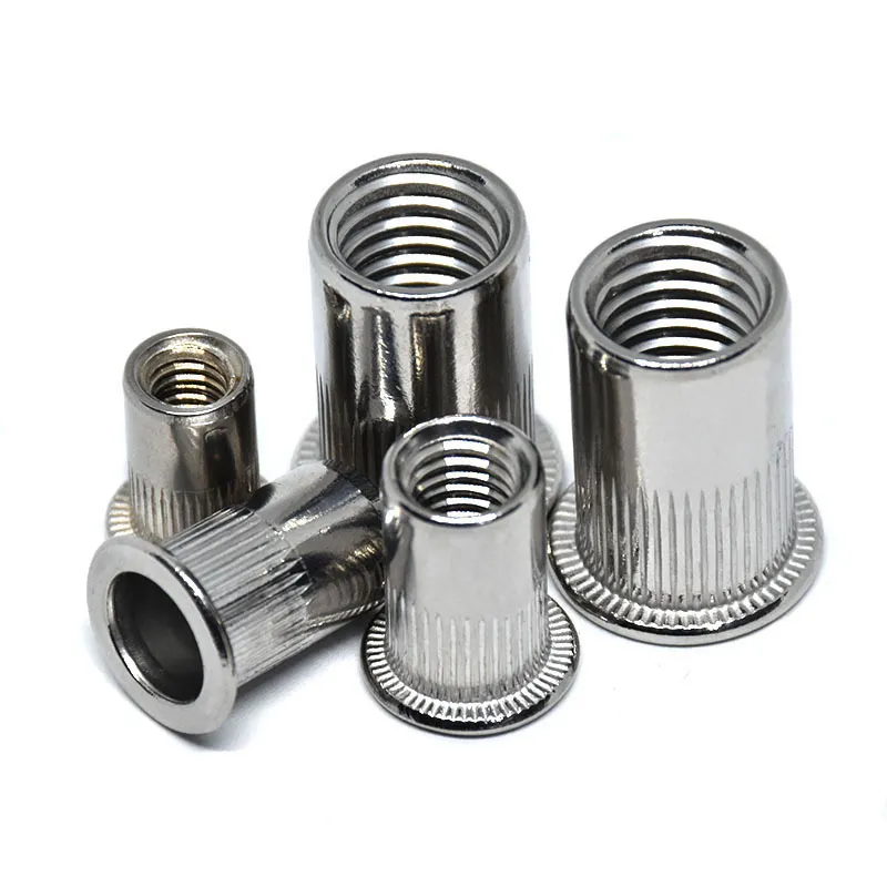 Flat Head Rivet Nut Insert Blind Nut Aluminum Rivet carbon steel rivet nut