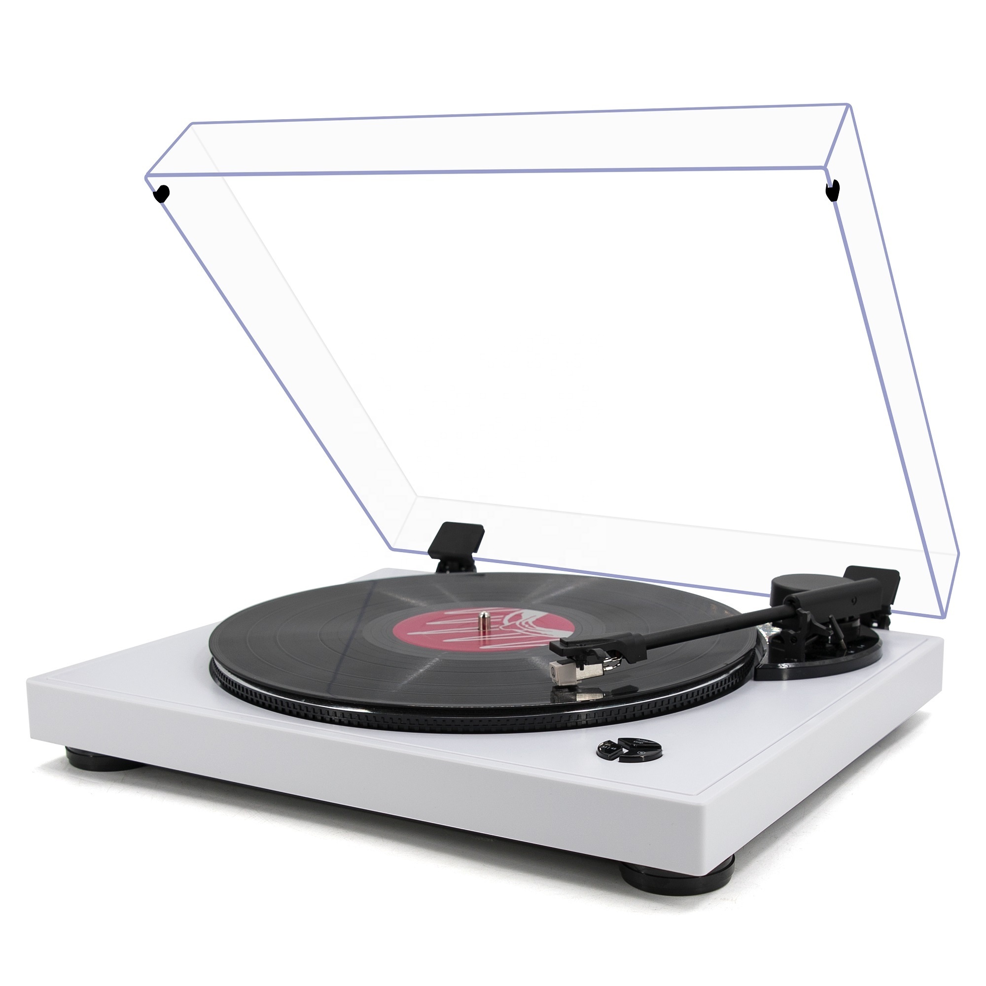 All in one Modern stylish vinyl record player with Bluetooth output and Magnetic AT3600 cartridge with pre-amplifier