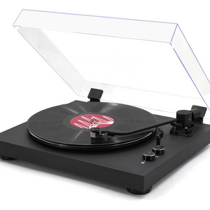 Extremely simple and slim upscale vinyl record player with BT output and metal tonearm  and AT Moving magnetic cartridge