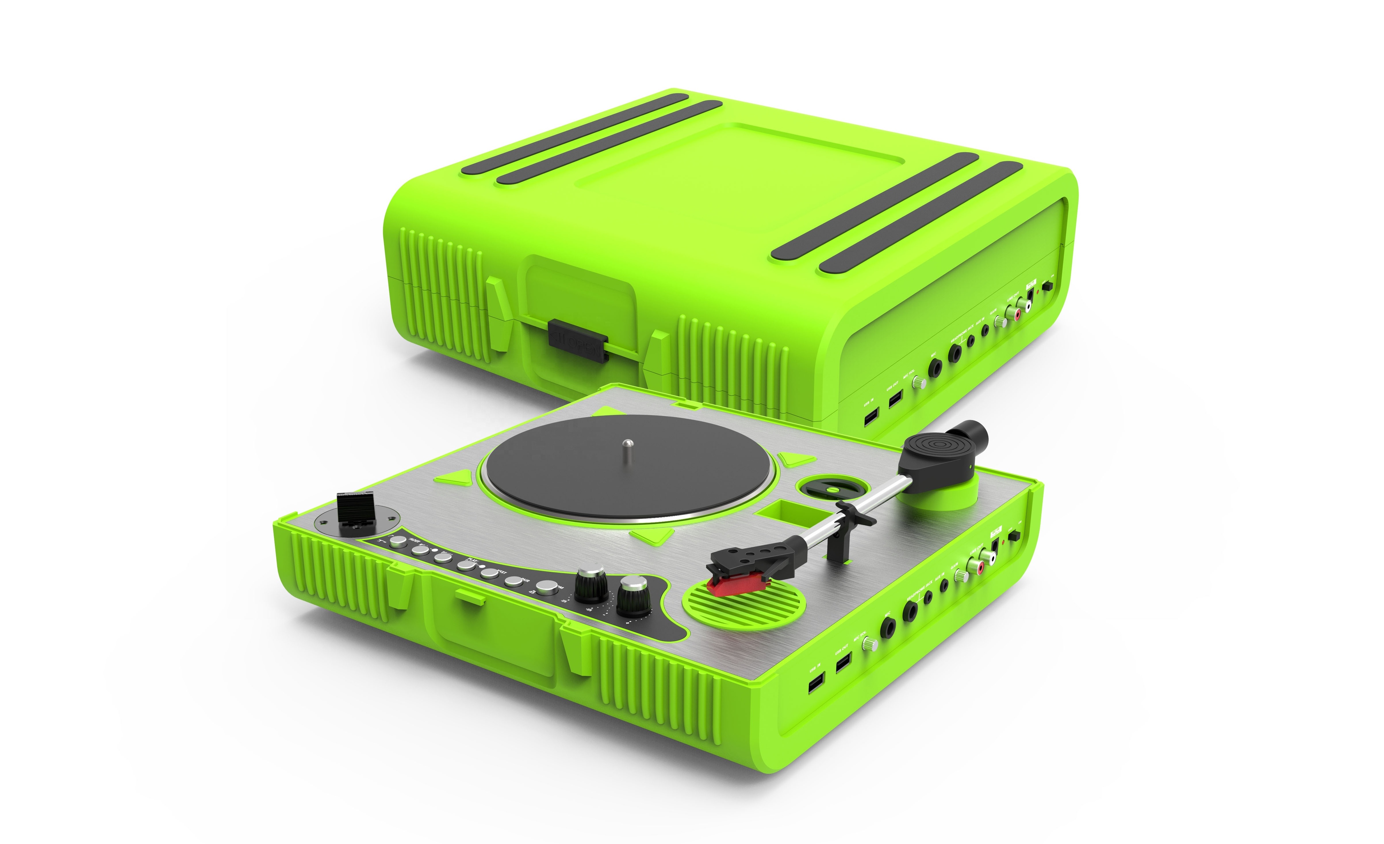 Portable DJ  LP player modern fashion look with built-in Scratch Slide Switch with USB playing and recording turntable