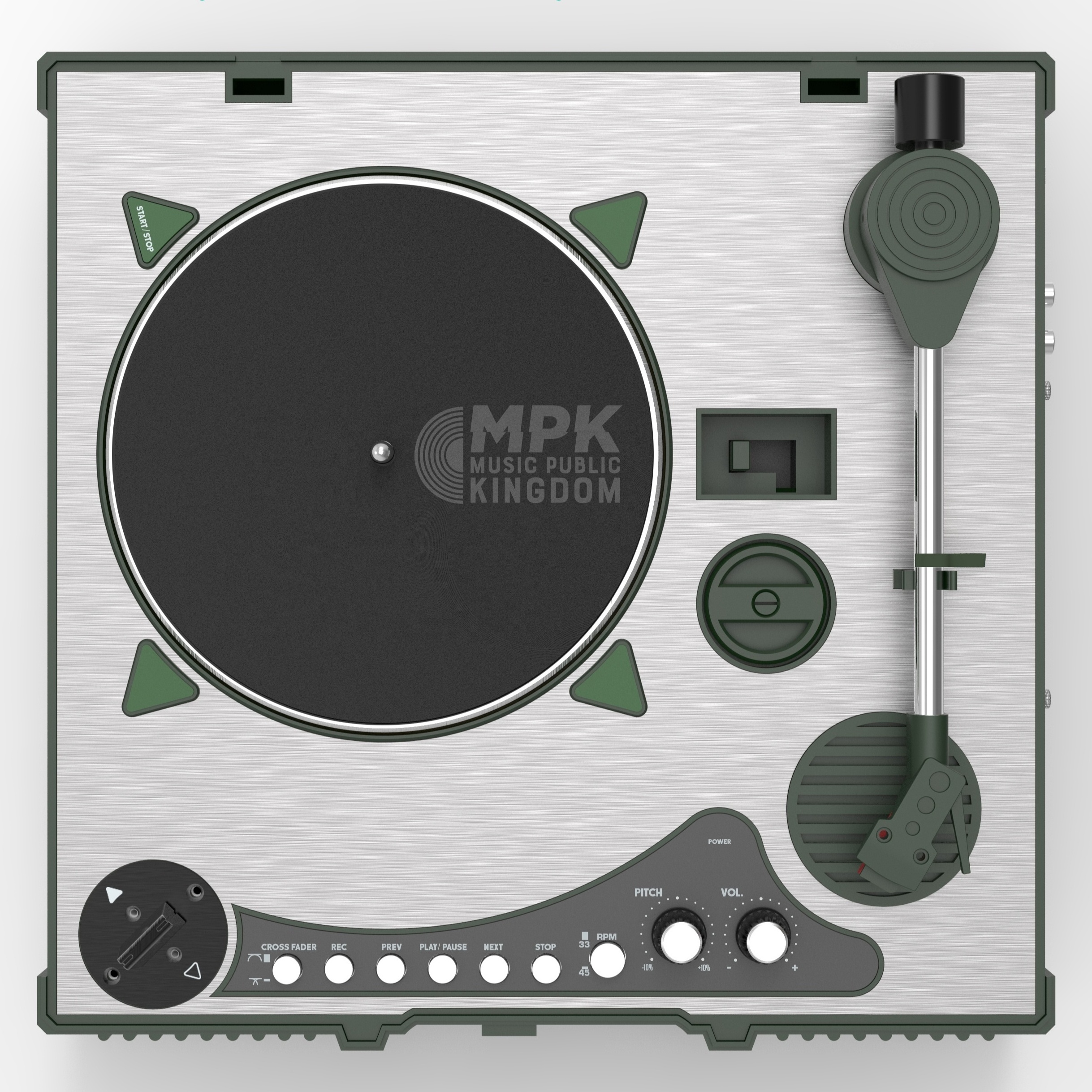 Portable DJ  LP player modern fashion look with built-in Scratch Slide Switch with USB playing and recording turntable