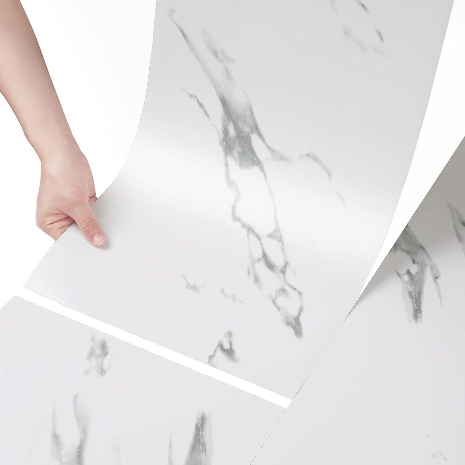 Custom Simulated Marble Tile Floor Sticker Pvc Vinyl Waterproof Self Adhesive Stickers For Walls And Floors