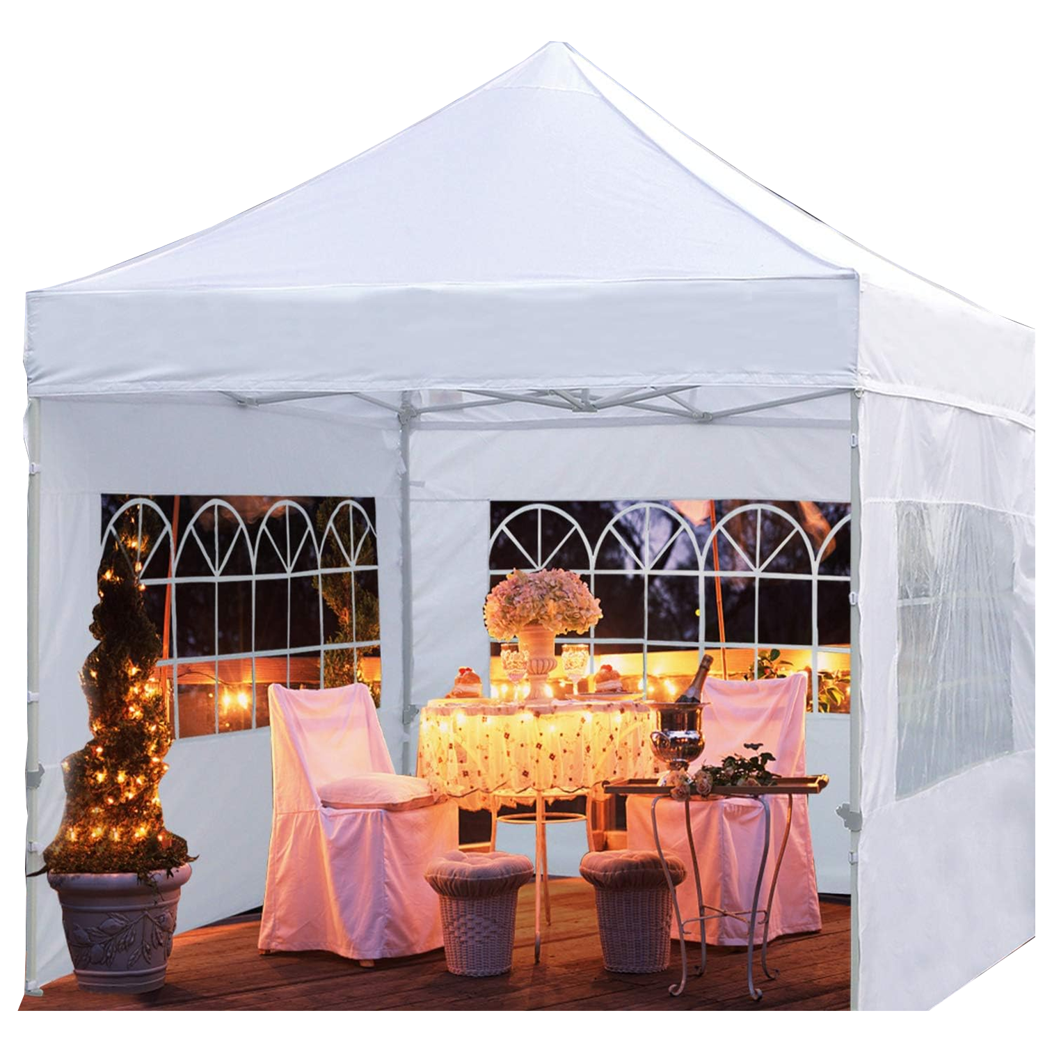 Aluminum Heavy Duty 3X3 Gazebo Tent Outdoor Waterproof With Sides And Door