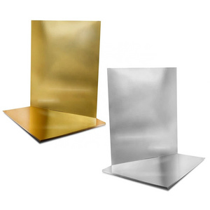 OEM Double Side Letter Size 8.5" x 11" Shiny Matt Golden Silver Mirror Metal Envelope Gift Wrapping Paper for Cake Toppers Craft