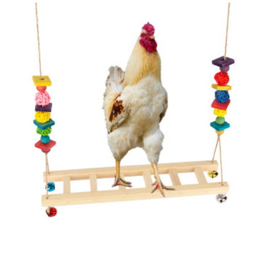 Wood Chicken Perch Bird Ladder Swing Toys Grinding Chewing Toys for Hens Coop Parrots