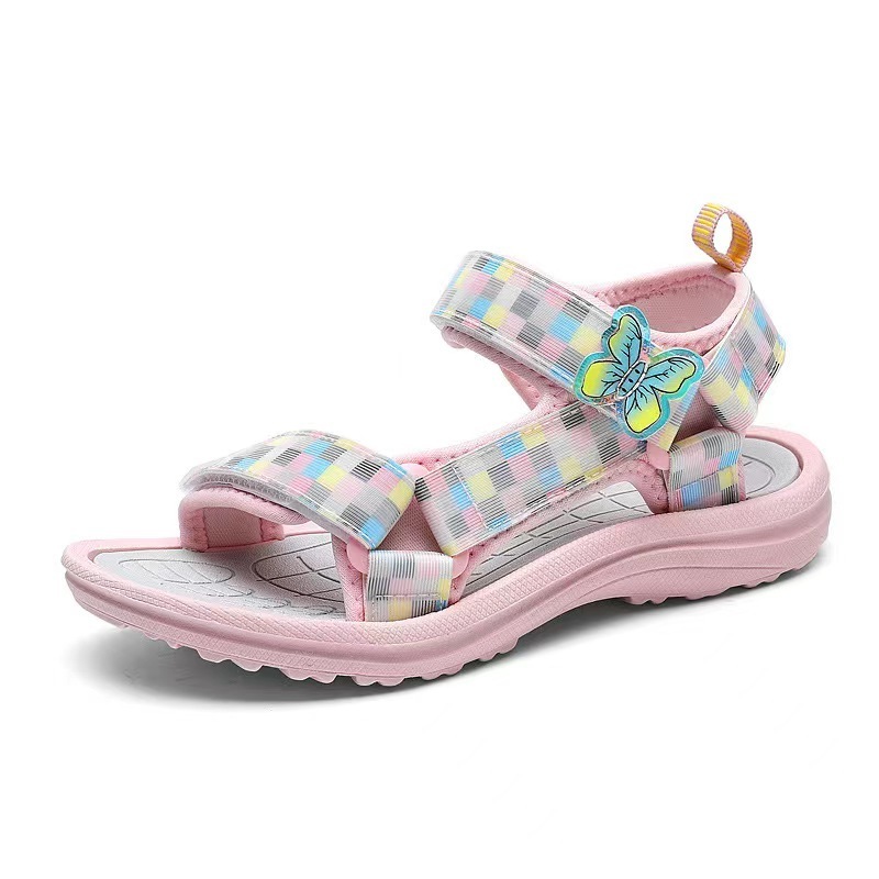 Casual Toddler Shoes PVC Soft Sole Beach Shoes Princess Butterfly Cartoon Girls Fashion Sandal