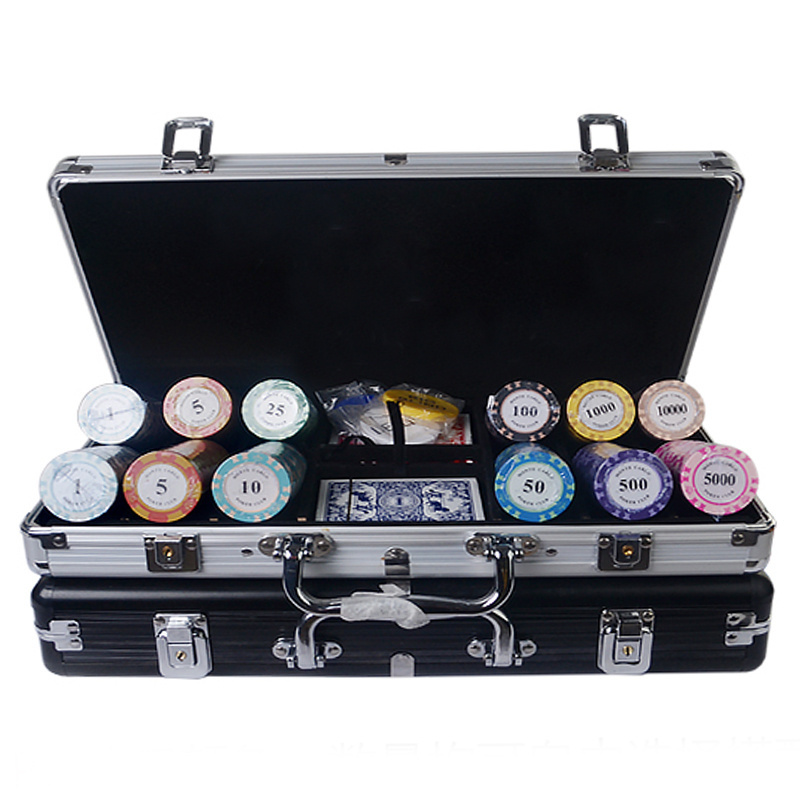 Hot Sale 100-500 Casino Poker Chips Capacity Suitcase Black Jack Pokers Container Case/Box Aluminum Suitcase Supplier