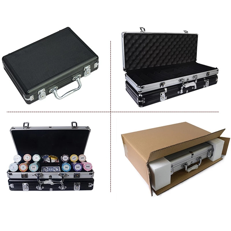 Hot Sale 100-500 Casino Poker Chips Capacity Suitcase Black Jack Pokers Container Case/Box Aluminum Suitcase Supplier