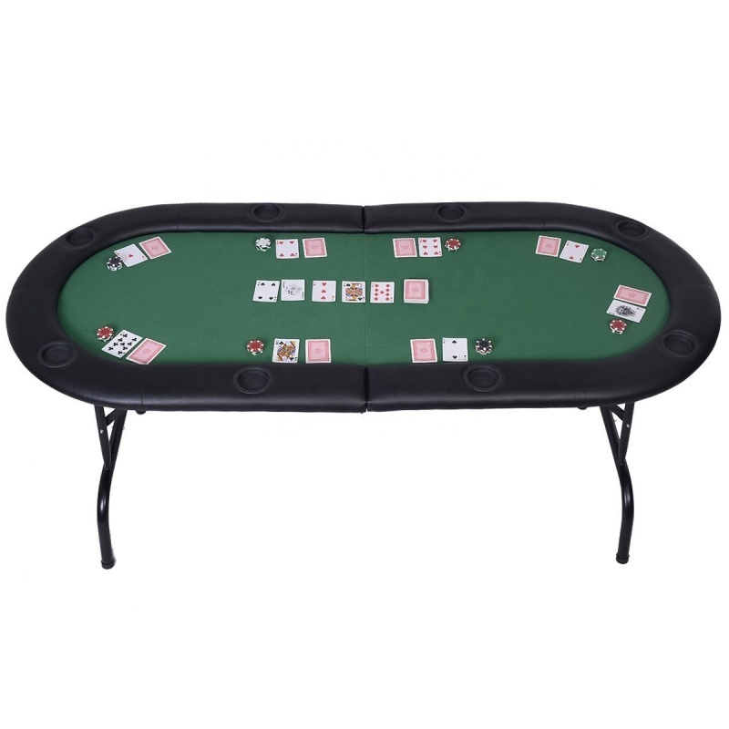 Wholesale Customized Cheap Oval Texas Poker Table Gambling Table De Casino Foldable Rubber Poker Table Luxury Folding Mat