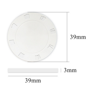 39mm White Blank Sublimation Ceramic Poker Chips With Your Premium Own Designs Custom Clay Poker Coins Manufacturer