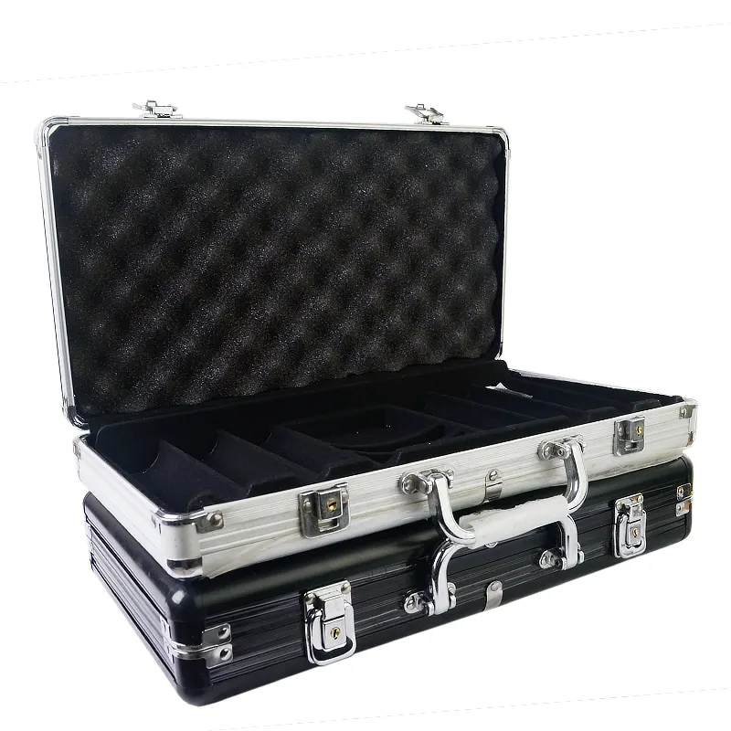 High Quality 100-500 Poker Chip Case Casino Capacity Suitcase Black Jack Pokers Container Case/Box Aluminum Suitcase Supplier