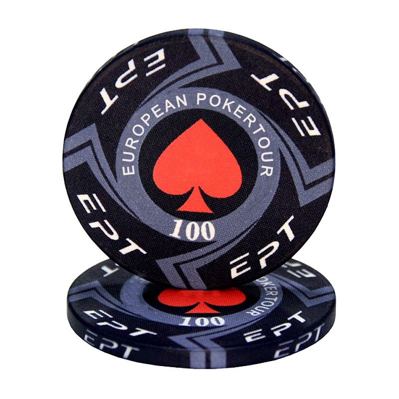 Hot Sale EPT Ceramic Poker Chip Texas Custom Professional Casino European Round Coins Supplier Poker Chips for Gambling Club