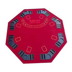 Hot Sale 48" Octagonal Blackjack Poker Table Casino Waterproof Gambling Poker Tables Accessories Foldable Table Top Supplier