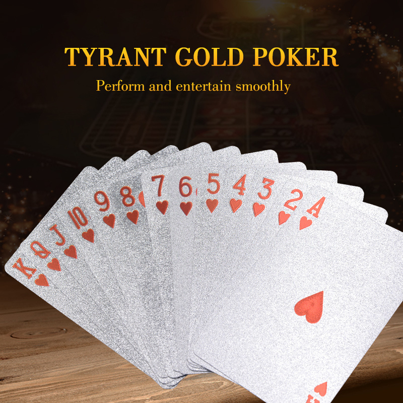 High Quality 24K Gold Magic Playing Card Plastic Casino Poker Card Custom Board Game Wholesale Waterproof with Leather Box