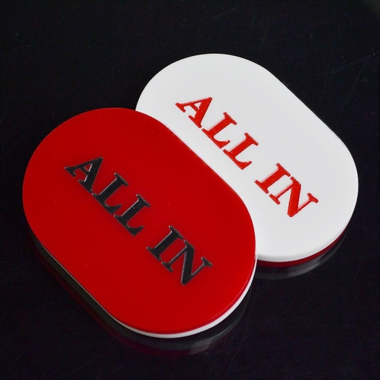 Poker All In Button Pressing Poker Cards Guard Dealer Red Button Casino acrylic block poker dealer