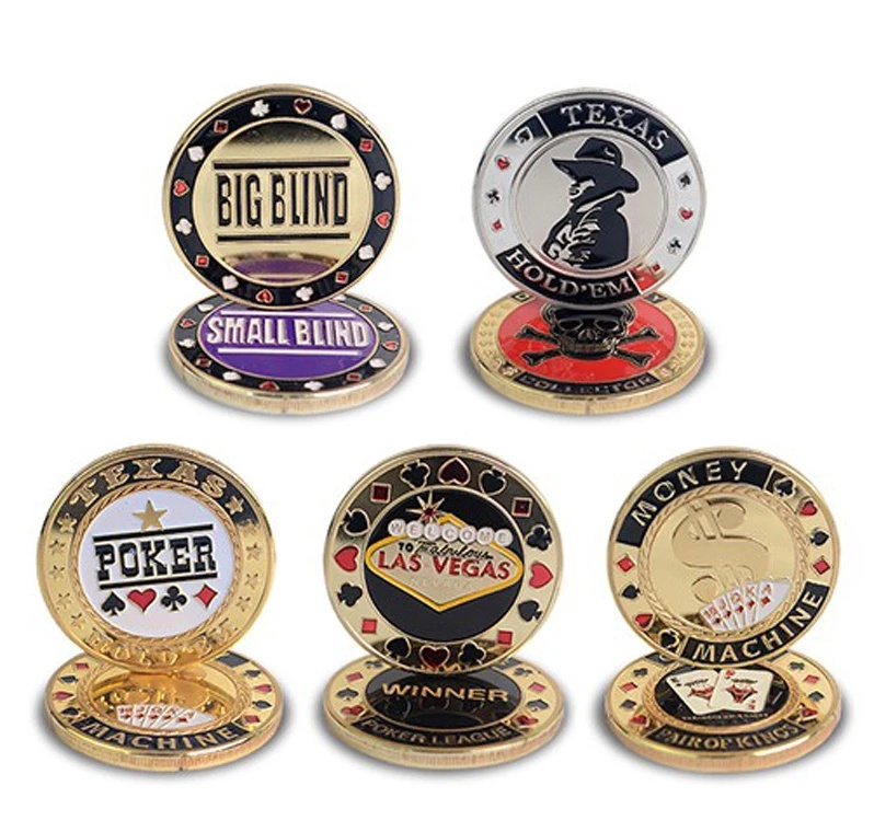 Metal Poker Chips Playing Cards Metal Souvenirs Poker Chips Dealer Coins Poker Game Casino Accessories