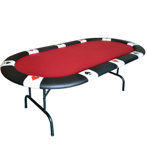 Hot Sale 213*107*76cm Oval Casino Foldable Poker Table Texas Hold'em Baccarat Foldable with Waterproof Fabric Table Top Supplier